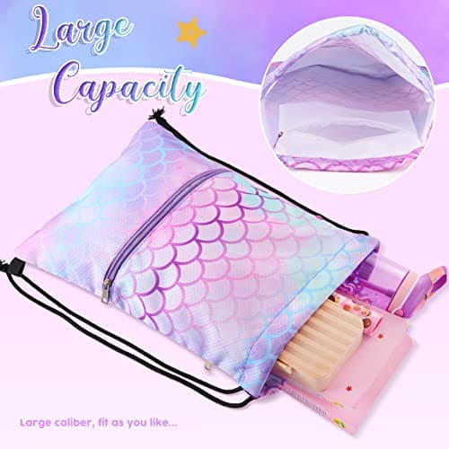 WAWSAM Kids Drawstring Gym Bag with Zippered Pocket String Backpack — view 3