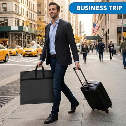 2Pcs Suit Bag, PEVA Suit Carriers for Men with Handles, Travel Garment Bags — view 4