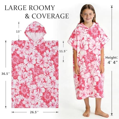 Kato Tirrinia Kids Changing Robe Hooded Beach Towels for Swimming — view 2