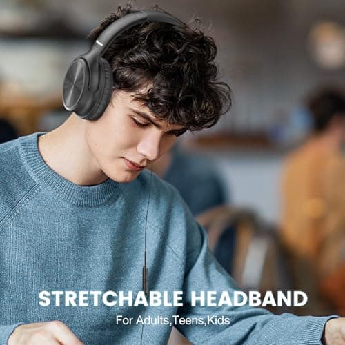 Cowyawn USB C Headphones Wired, Over Ear Headphones with Microphone, Volume Control, HD Stereo Sound, Foldable Lightweight Headphones for Adult/Teens/Chromebooks/Laptop/Computer/Tablets/Travel (Black) — view 4
