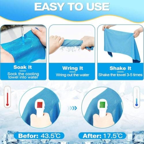 10Pack Cooling Towel,Soft Breathable IceTowel CoolingTowels,Microfibre CoolingTowel for Neck & Face,Quick Dry Gym Towel,Cooling Ice Towels for Women Men,SportsTowels for Running Yoga Camping,Fitness — view 6