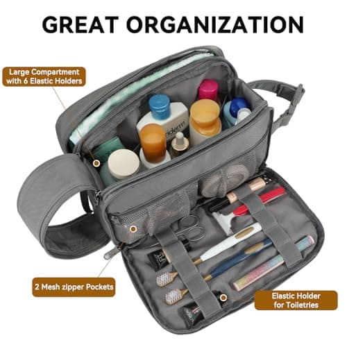 Voova Hanging Travel Toiletry Bag for Men and Women, Grey — view 2