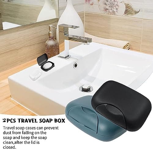 2Pcs Travel Soap Case Soap Bar Travel Dish with Lid Waterproof Leakproof Box Container Holder Closable Holder Portable Dish for Shower — view 4