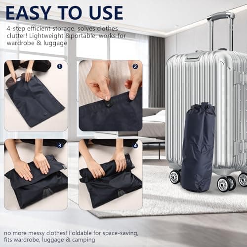 Small Vacuum Storage Bags for Travel 2 Pack（Black-1S-1M） — view 2