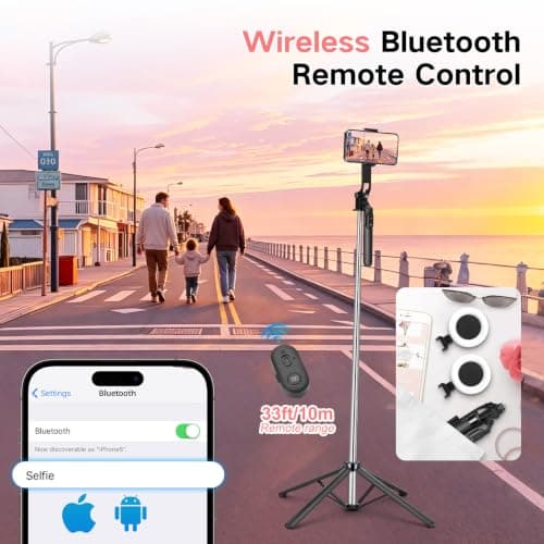 180cm Vlogging Kit for iPhone,Selfie Stick with Light and Microphone — view 5