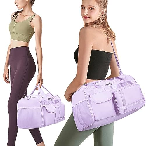 MAXTOP Travel Duffle Bag for Women Carry On Tote Weekender Overnight Bag Large Capacity Duffel Bag with Shoe Compartment,Gym Tote Bag with Dry and Wet Separation — view 2