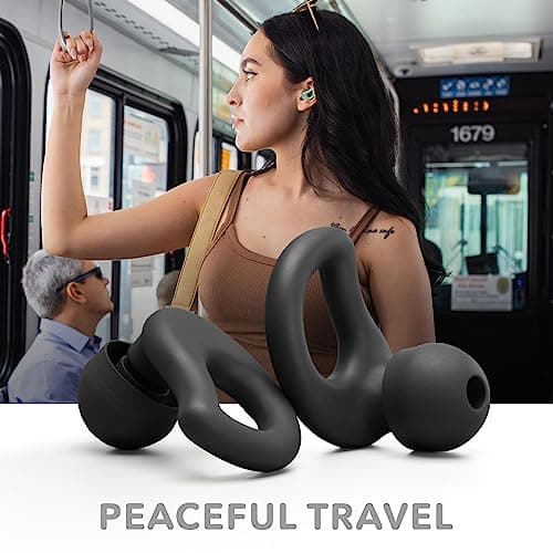 CURVD Everyday Earplugs – Ultra Soft, Customizable Sleep, Travel, Sensitivity, Noise Protection, for Sound Canceling Isolation, up to -30dB Reduction, NRR 15, Reusable and Sustainable (Black) — view 5