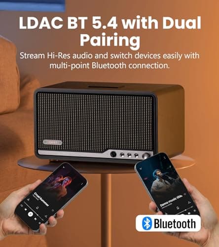 Edifier S300 Wireless Tabletop Speaker with AirPlay 2, 80W, Black Walnut — view 6