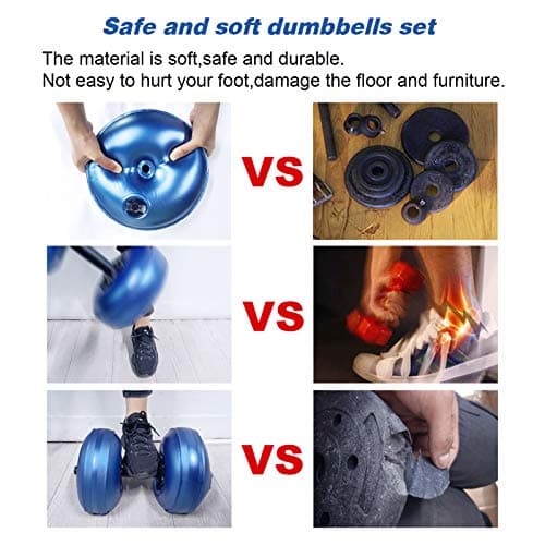 DEIRIS Water Filled Dumbbell Sets, Adjustable Weights 8~10kg, PVC Portable Foldable, For Home And Gym Fitness Exercise Workout Training, Hand Arm Training (Blue) — view 4