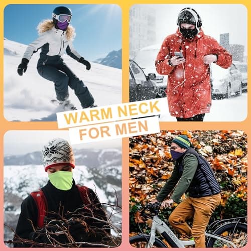 ehsbuy Winter Neck Warmer Snoods for Men Women Fleece Neck Gaiter Windproof Cold Weather Ski Face Scarf for Sports Running Cycling — view 6