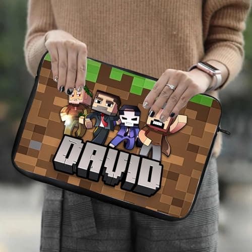 Personalised ANY NAME Cool Pixel Art funny Video Gamer, Gaming Enthusiast Birthday Gift for Kids, Boys, Girls, Back to School, iPad Air/Pro/Mini, Laptop Sleeve/Cover. (14") — view 3