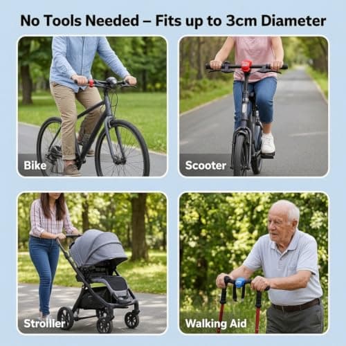 Bike Lights Front & Back 9 Pack,LED Waterproof Bicycle Light Set for Night — view 4
