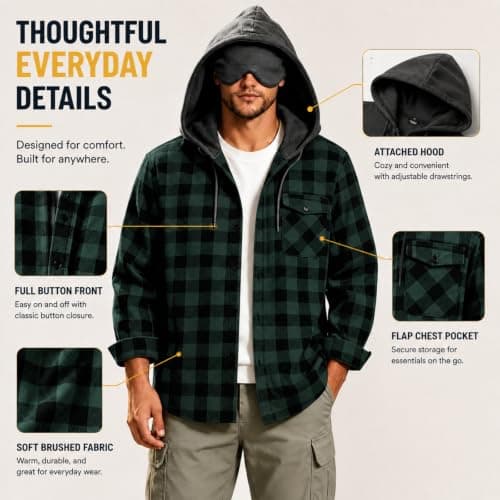 XMWSPO Sleep Eye Cover Shirt Men,Button Checked Tops,Holiday Travelling — view 6