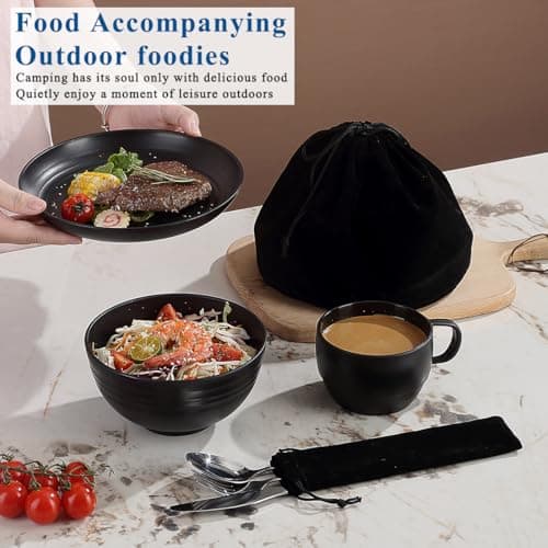 Berglander Camping Mess Kits, Camping Silverware Set Spoons Forks Knives, Camping Essentials Gear, Camping Accessories for Travel, Camping, Picnic, Outdoor, Easy to Carry and Clean — view 5