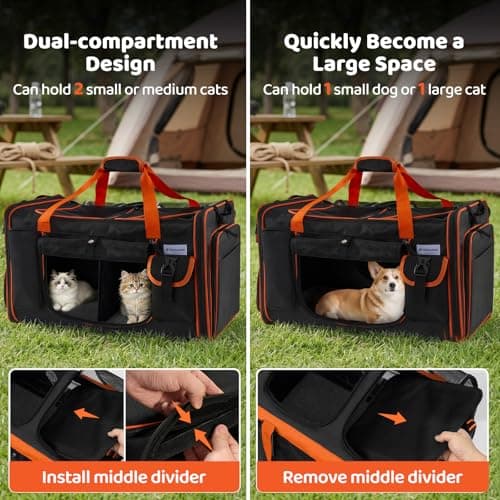 Odoland Extra Large Cat Carriers for 2 Cats Expandable — view 5