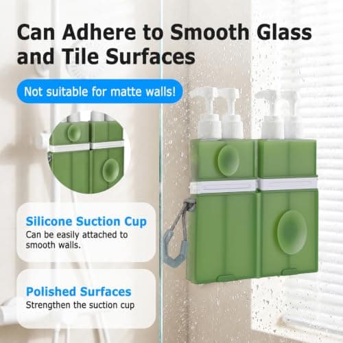Yotako 4 in 1 Travel Dispenser with Suction Cup, TSA Leak Proof Silicone — view 2