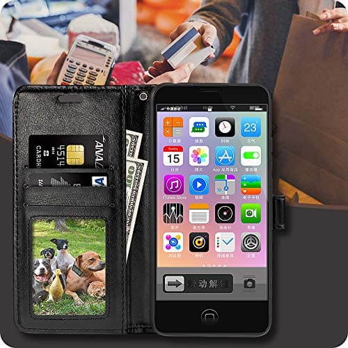 Shantime Wallet Leather Case for ZTE Telstra 5G Hotspot 2 - Black — view 3