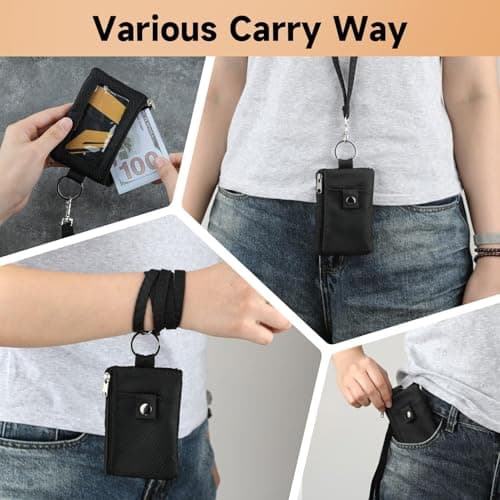 Slim Waterproof Wallet with ID Window RFID Blocking Card Zipper Case Holder — view 6