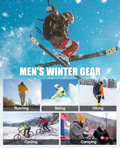 Celfaeree 3 Pack Men's Thermal Underwear Top Fleece Lined Long Sleeve Compression Shirts Warm Base Layer for Running Ski Hiking,Lightweight Breathable Black(H)/Grey/Navy Blue M — view 5