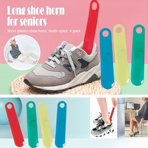 Travel Shoe Horn Horns Chausse Pied for Men Women Seniors, 4 Pack Colorful — view 2