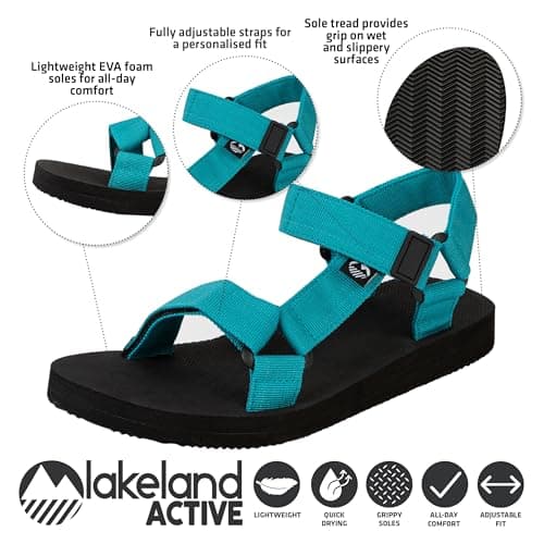 Lakeland Active Women's Mockerkin Adjustable Outdoor Walking Lifestyle Sandals - Teal - 4 — view 4