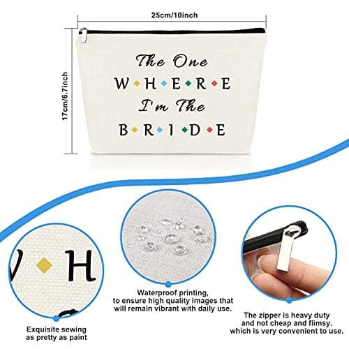 Bride Gift Bridal Makeup Bag Bride to Be Bridal Shower Gift Newly Engaged Travel Cosmetic Bag Engagement Bachelorette Party Gifts Future Mrs Gifts Valentine’s Day Wedding Present Toiletry Pouch — view 2