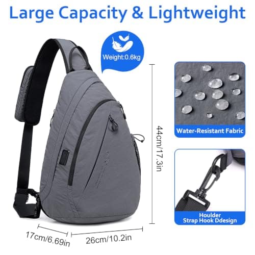 FENRUIEN Large Sling Crossbody Bag for Men With 13.3Inch Laptop Compartment — view 5