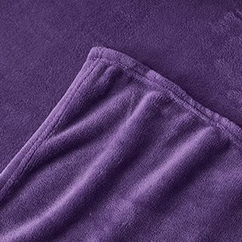 Aisbo Purple Throws Blanket for Sofas - Single Fluffy Blanket Bed Throw Fleece, Warm Soft Flannel Blanket for Couch, 130x150cm — view 6