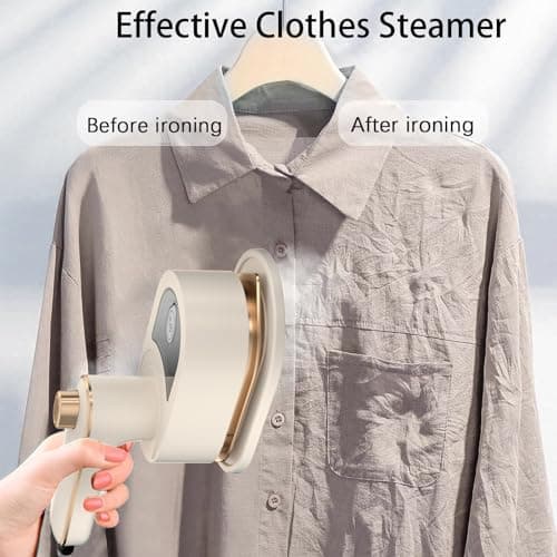Travel Iron Steam Mini, 30s Fast Heat Up Portable Handheld Steamer for Clothes, 180° Rotatable Support Dry and Wet Ironing, Garment Steamer for Home and Travel — view 4