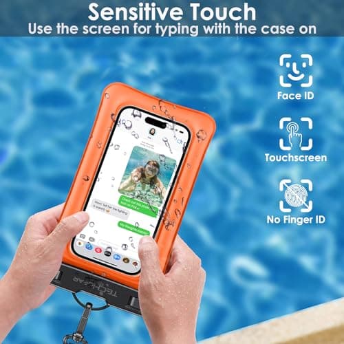 TECHGEAR Waterproof Phone Pouch, [2 Pack] IPX8 Floating Case for Swimming, Waterproof Phone Bag with Lanyard Compatible for iPhone 17 16e 16 15 14 13 12, Samsung S25 S24 S23 Ultra A17 A26 A36 A56 etc — view 3