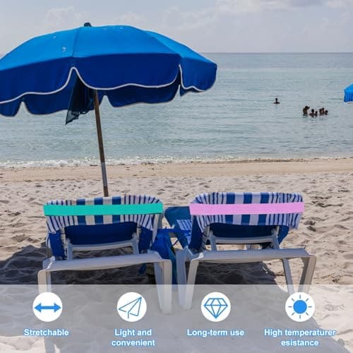 4-Pack Elastic Towel Straps for Secure Hold on Loungers, Beach, and Poolside Chairs — view 4