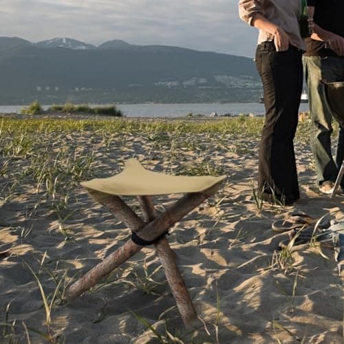 SiSinkal Portable Folding for Camping Stool Cloth 38cm Waterproof Canvas Tripod Seat Replacement for Outdoor Fishing Hiking Backpacking Travel Gardening Mountaineering Use(Black) — view 2