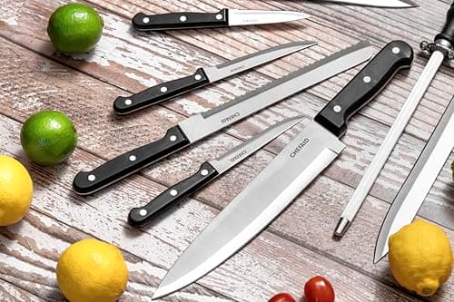 Chef Aid Utility Knife in Black – Stainless Steel Blade, Ergonomic Handle, Dishwasher Safe, Perfect for Everyday Food Prep — view 4