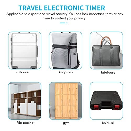 Yoiimiya Smart Time Lock Time Lock USB Rechargeable Temporary Timer Padlock Travel Electronic Timer Black — view 4