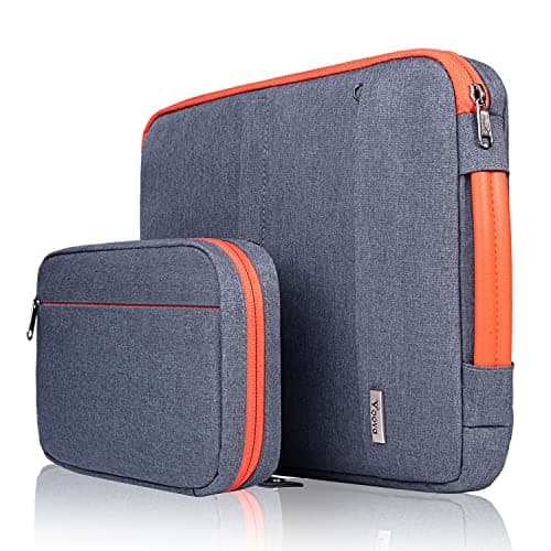 Voova Laptop Sleeve 13-14 Inch, Waterproof Case with Pouch, Dark Grey