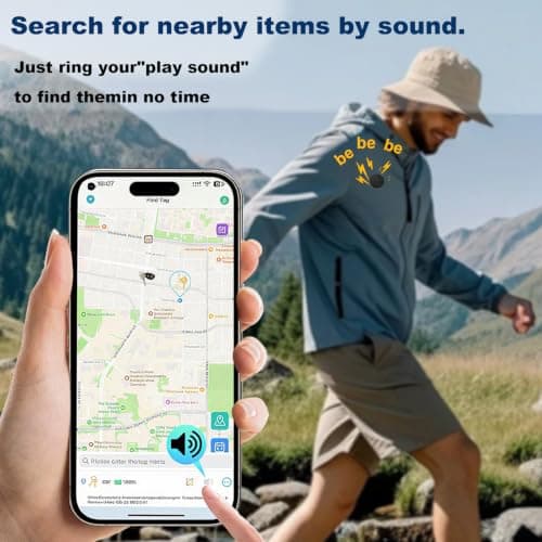 Kids GPS Tracker (Compatible with iOS & Android),No Monthly Fee Anti-Lost Tracker Mini for Children,Tracking Device with Pin Clip for Backpack Strap Holder, Clothing, School Bag-Black — view 5