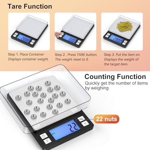 BOMATA 0.01g/1kg Small Digital Gram Scale Jewelry Scale with Larger Display — view 4