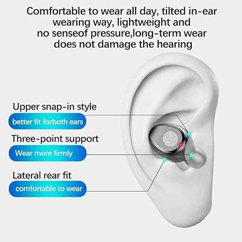 F9 Wireless Earbuds,F9 TWS Bluetooth 5.0 Headset,Touch Control Deep Bass 9D Stereo Sound TWS Bluetooth Earphones with LCD Digital Display&Charging Case,Noise Cancelling Sports Waterproof Headset — view 5