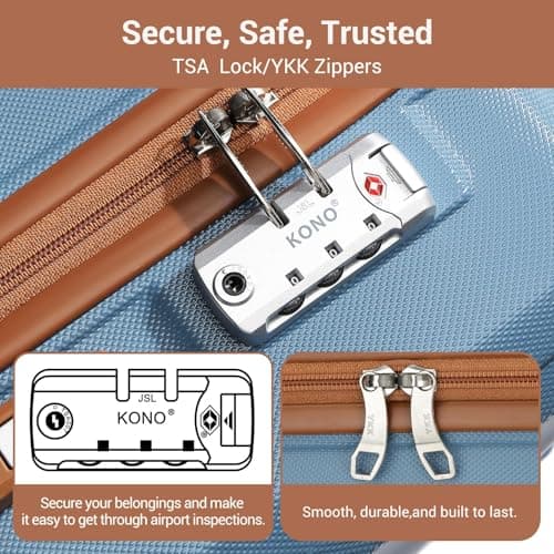 Kono Medium Suitcase with TSA Lock, Lightweight Hard Shell Checked Luggage — view 4