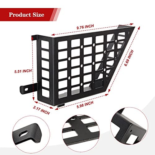 Z8 Metal Front Door Storage Pockets, Door Side Insert Organizer Box for 2007-2022 Jeep Wrangler JK JKU 2/4 Door Stainless Steel Latest Upgraded — view 4