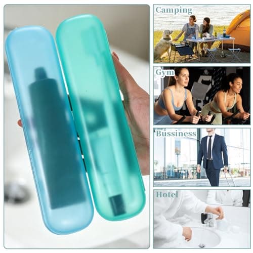Exclaith 2Pcs Toothbrush Holder Travel, Breathable Tongue Scraper Case — view 6