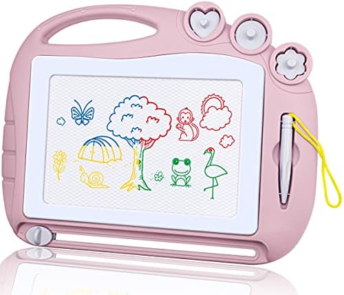 AiTuiTui Magnetic Drawing Board Travel Size, Erasable Doodle Sketching Writing Pad Travel Games for Kids in Car Airplane, Early Education Learning Skill Development Toys for Girls Age 3 4 5 Year Old