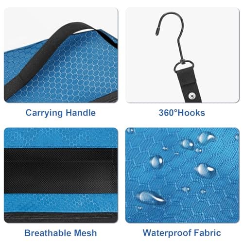 Olosar Suitcase Organizer, Travel Luggage Organizer Portable Hanging Travel Shelves Collapsible Hanging Packing Cubes for Carry on Suitcase, Blue -M — view 3