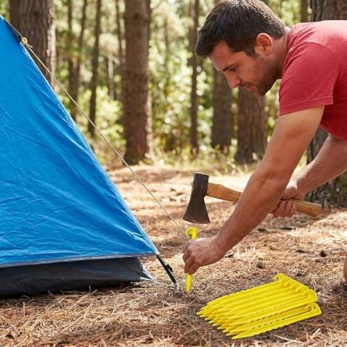 20-Pack Heavy Duty Tent Pegs, Spiral Screw-In Camping Pegs for Windy Ground, Plastic Garden Pegs for Ground Anchoring, Awning Pegs for Tents & Outdoor Setup — view 4