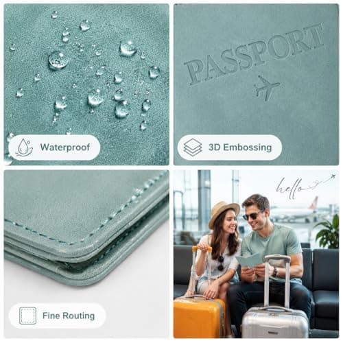 ALLGAYER Pink & Blue Passport Holder - 2 Pcs PU Travel Document Case — view 5