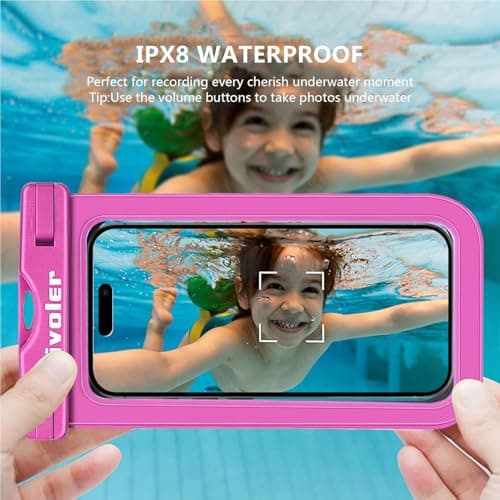 ivoler Waterproof Pouch Bag + Phone Case, Pink — view 5