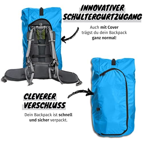 Journext 2 in 1 Backpack Protective Cover & Rain Cover/Flight Cover Backpack, Pacific Blue, M (bis 55L) — view 2