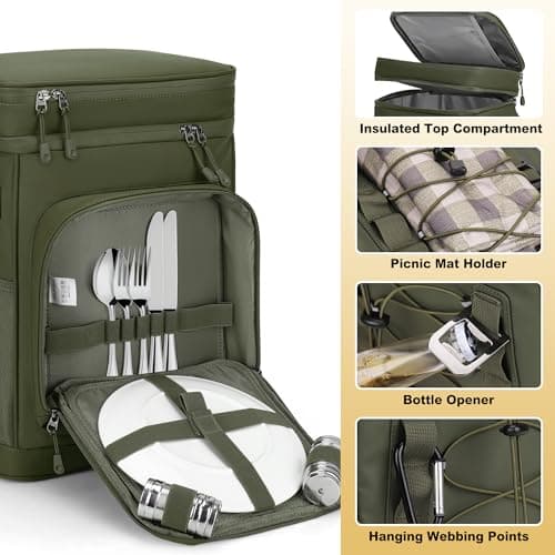 YOUNGOA 30L Cooler Backpack, Large Insulated Leakproof Picnic Backpack — view 4