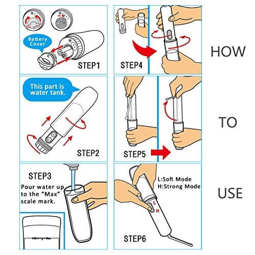 Portable Travel Bidet, YAMI IPX6 Waterproof Electric Bidet Sprayer with Automatic Decompression Film and Nozzle 180 Degree Adjustment for Baby Wash, Personal Care, Disability, Traveling (140ml) — view 6