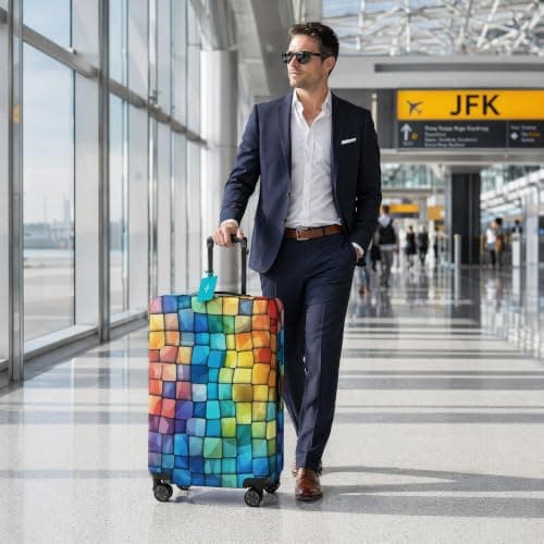 Elastic Luggage Cover 25-28 Inch L, Dustproof Stretch Suitcase Protector — view 3